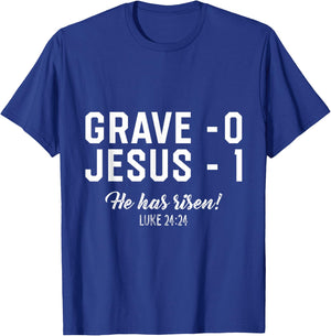 Jesus Defeated Grave on Easter Sunday He is Risen King T-Shirt - T-Shirt | Royal
