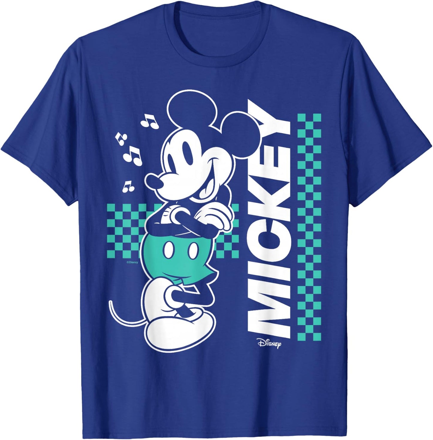 Disney - Mickey Checkered Character Art T-Shirt - T-Shirt | Royal