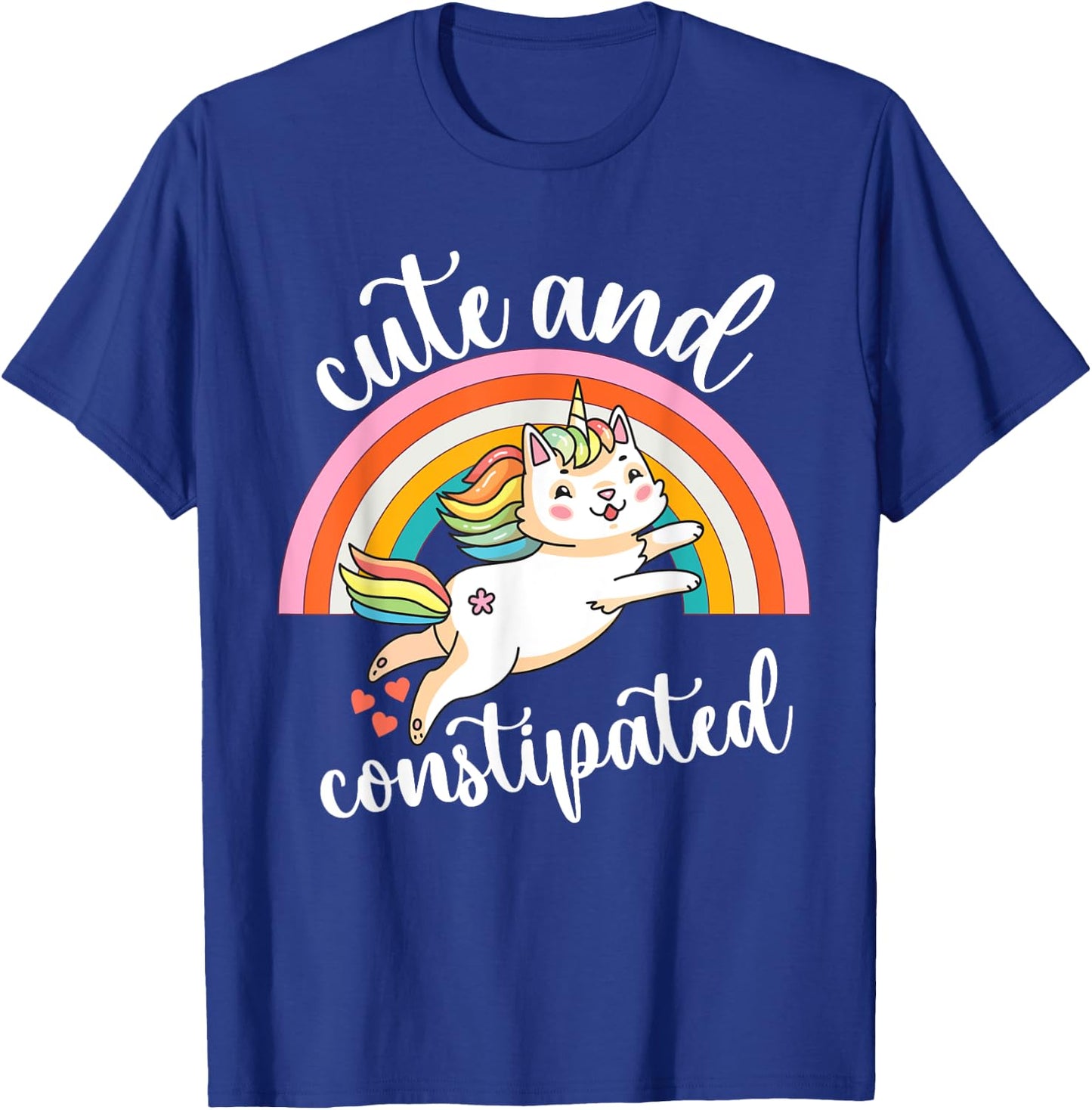 Funny Constipation IBS-C Tummy Cute Constipated Unicorn Cat Women T-Shirt - T-Shirt | Royal
