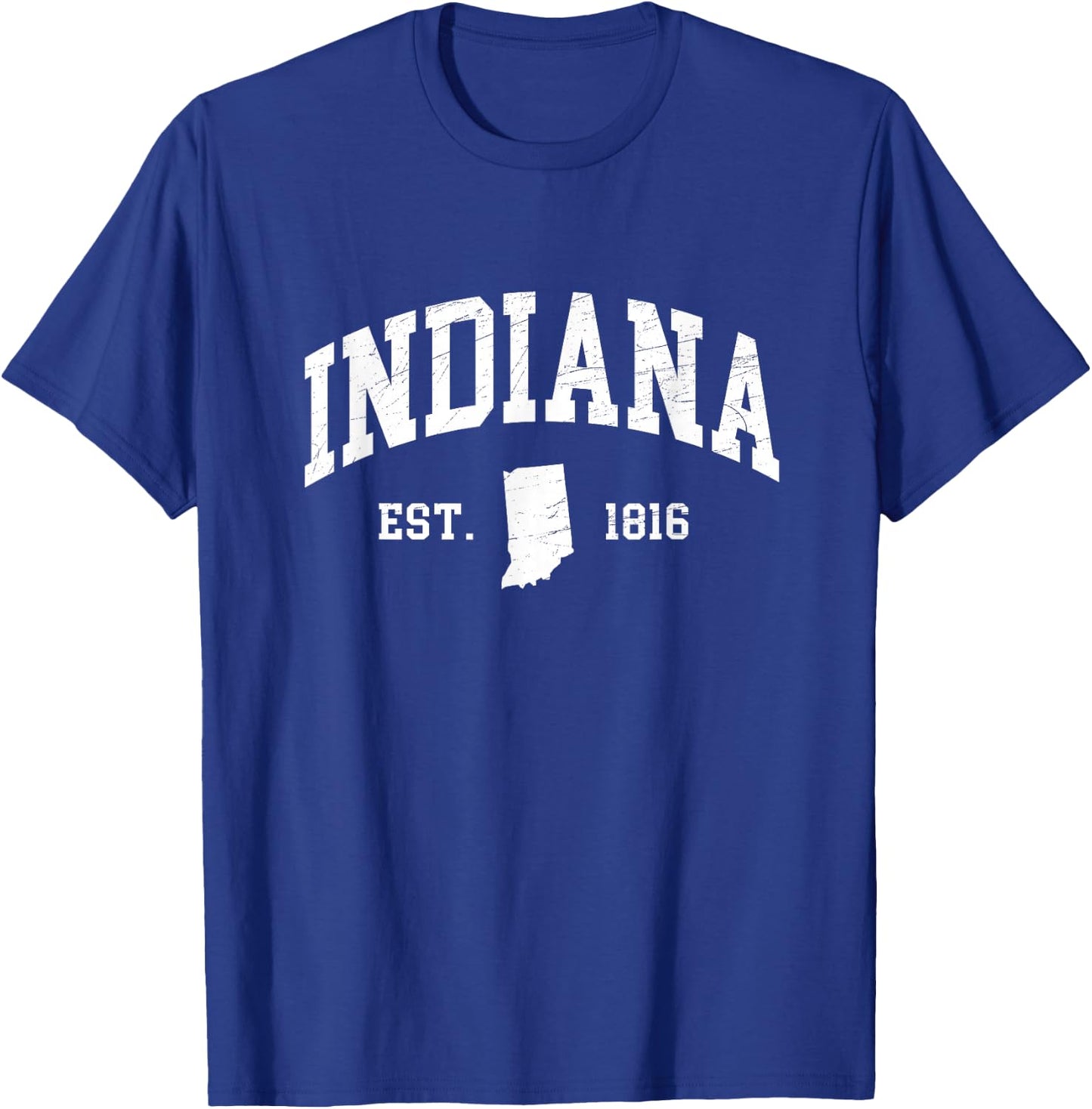Indiana - Est. 1816 - Distressed / Worn Design - Classic T-Shirt - T-Shirt | Royal