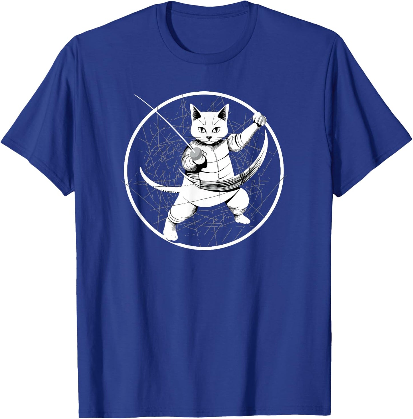 Fencing Game gamer fencer sport fencing Cat T-Shirt - T-Shirt | Royal