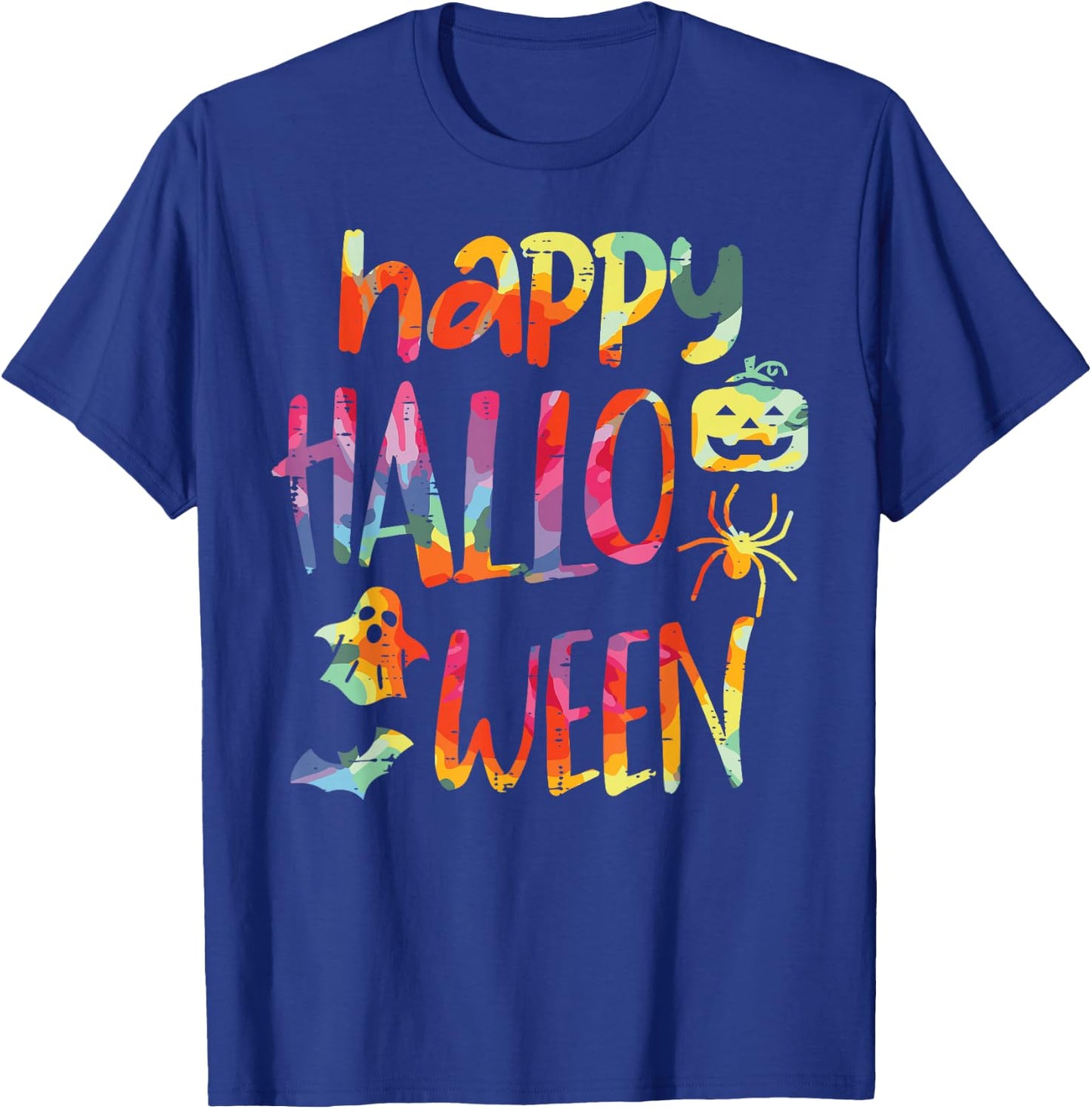 Tie Dye Happy Halloween Retro Costume Hippie Men Women Kids T-Shirt - T-Shirt | Royal