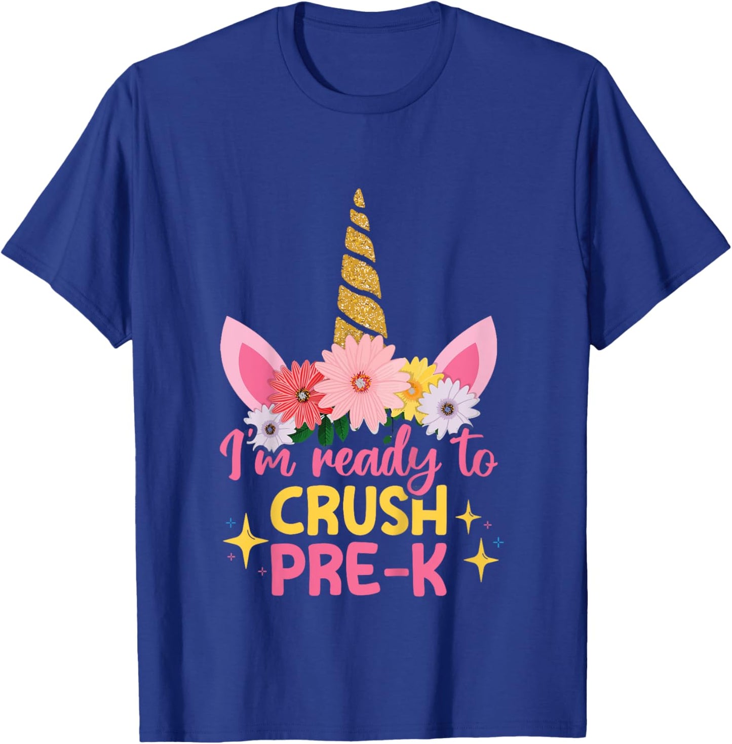 Kids Back To School First Day Of Pre-K Ready To Crush Pre-K Girls T-Shirt - T-Shirt | Royal