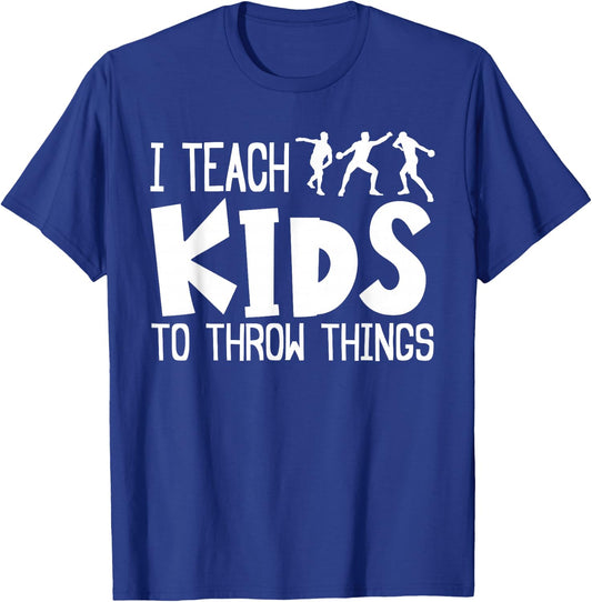 Shot Put And Discus Coach Teaching Track And Field Throwing T-Shirt - T-Shirt | Royal