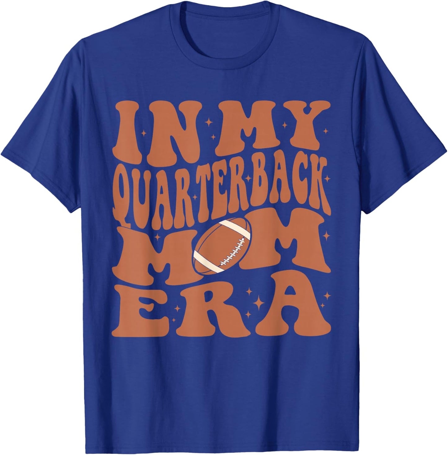 In My Quarterback Mom Football Era Groovy QB Mama Christmas T-Shirt - T-Shirt | Royal
