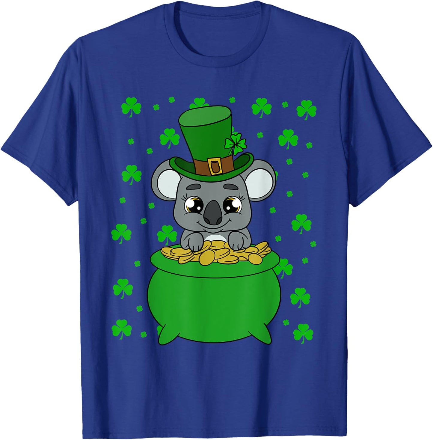 Cute Koala Shamrocks Saint Patrick's Day T-Shirt - T-Shirt | Royal