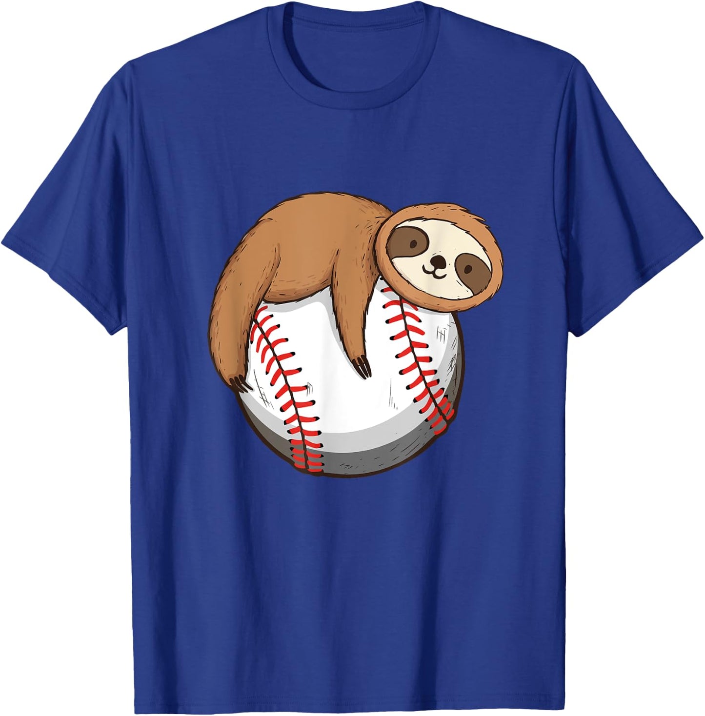 Sloth Baseball Player - Catcher Pitcher Animal Nature Lover T-Shirt - T-Shirt | Royal