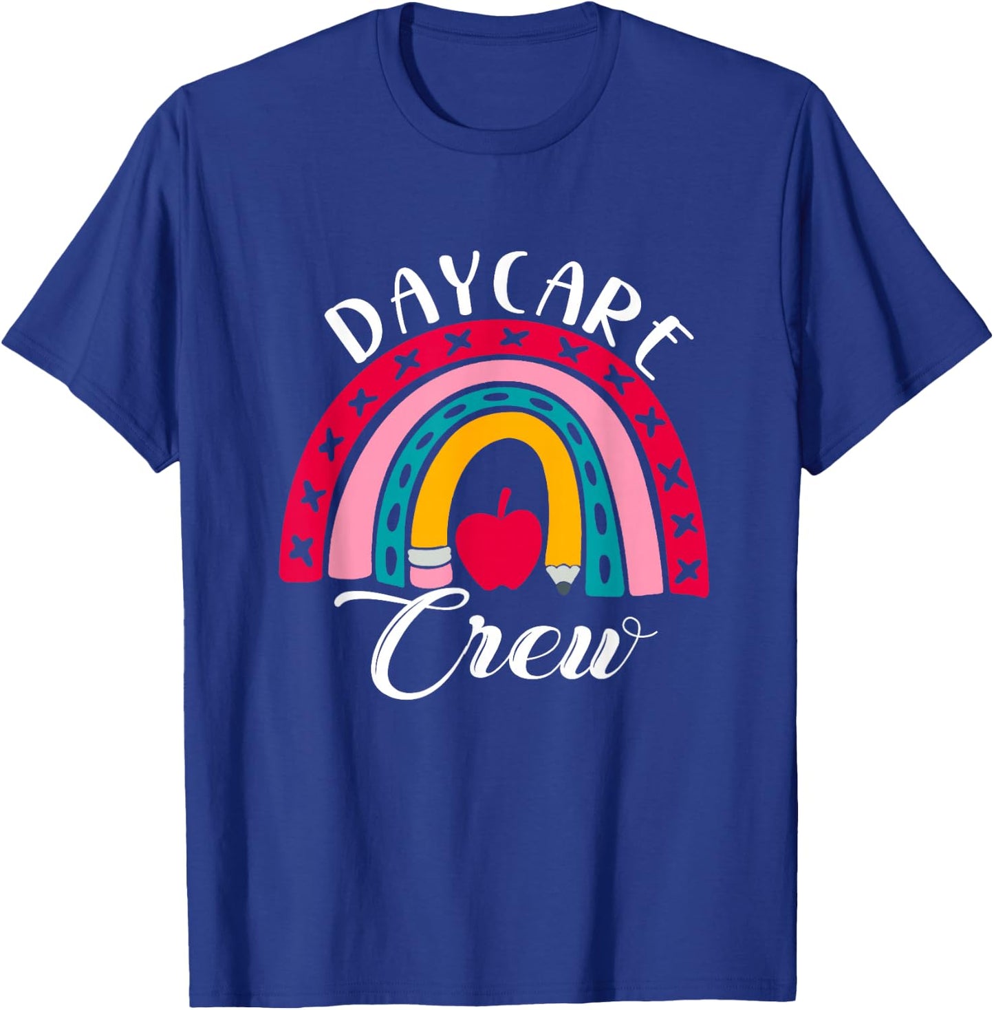 Daycare Crew Child Care Worker Provider Rainbow T-Shirt - T-Shirt | Royal