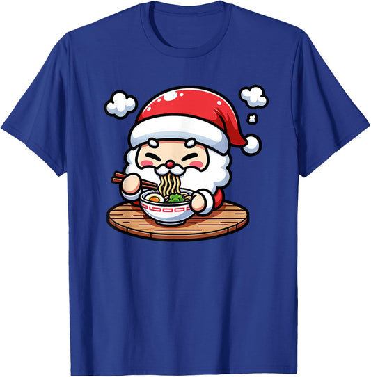 Cute Santa's Christmas Ramen Japanese Xmas Anime Noodles T-Shirt - T-Shirt | Royal