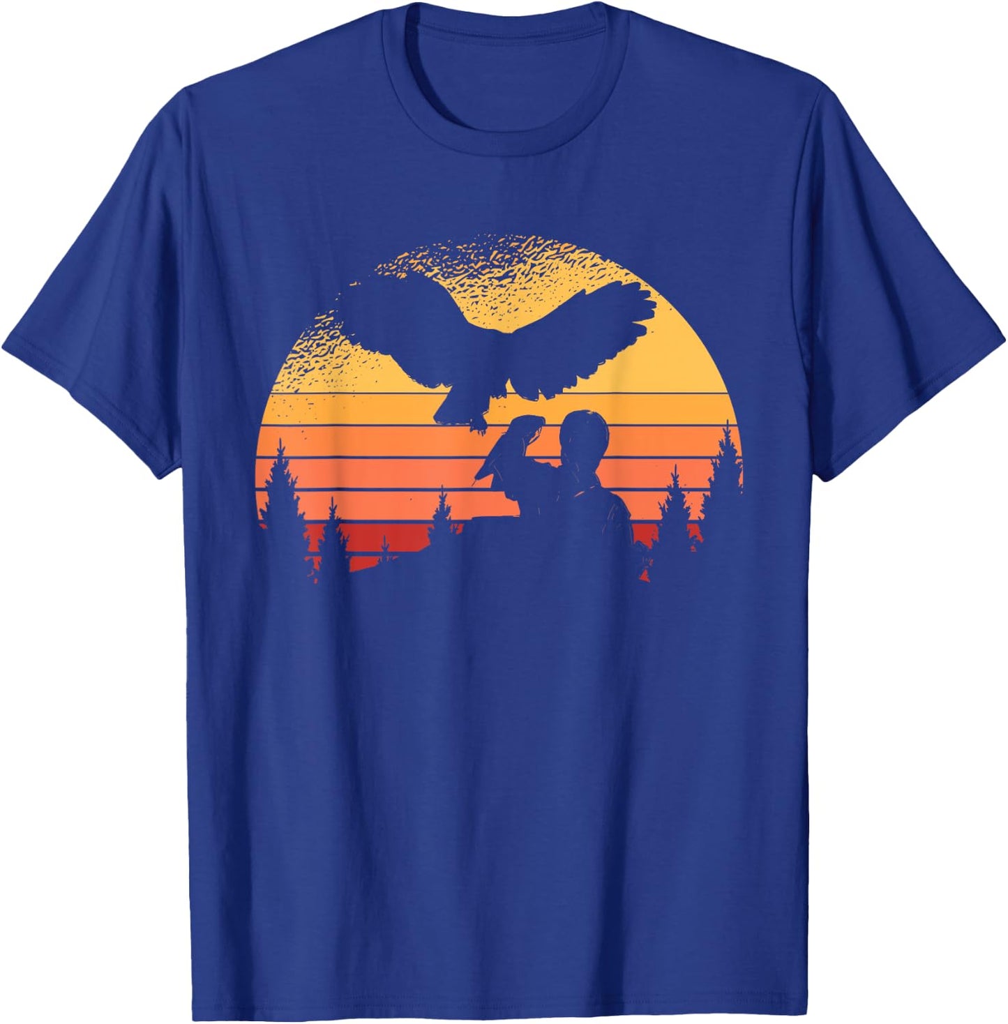 Funny Falconer Peregrine Falcon Flying Vintage Bird Falconry T-Shirt - T-Shirt | Royal