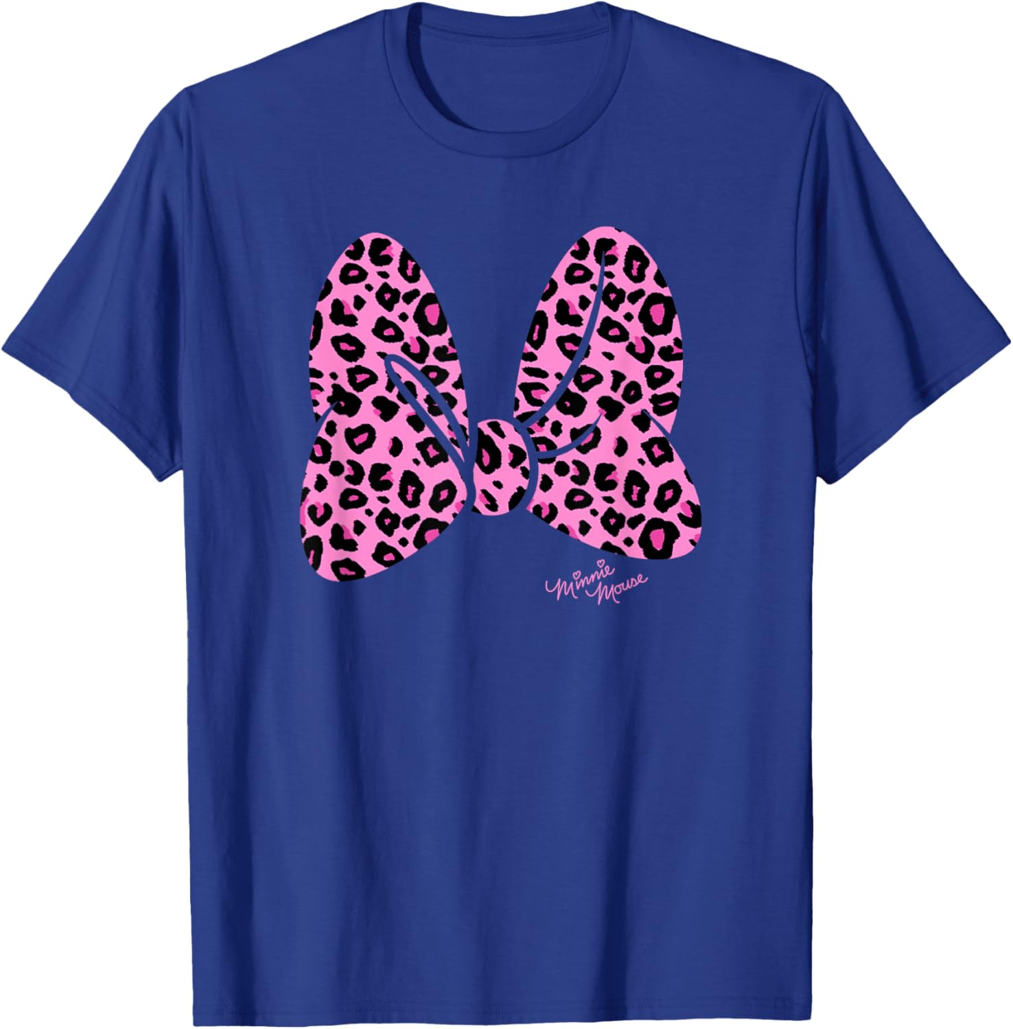Disney Minnie Mouse Pink Animal Print Classic Bow T-Shirt - T-Shirt | Royal