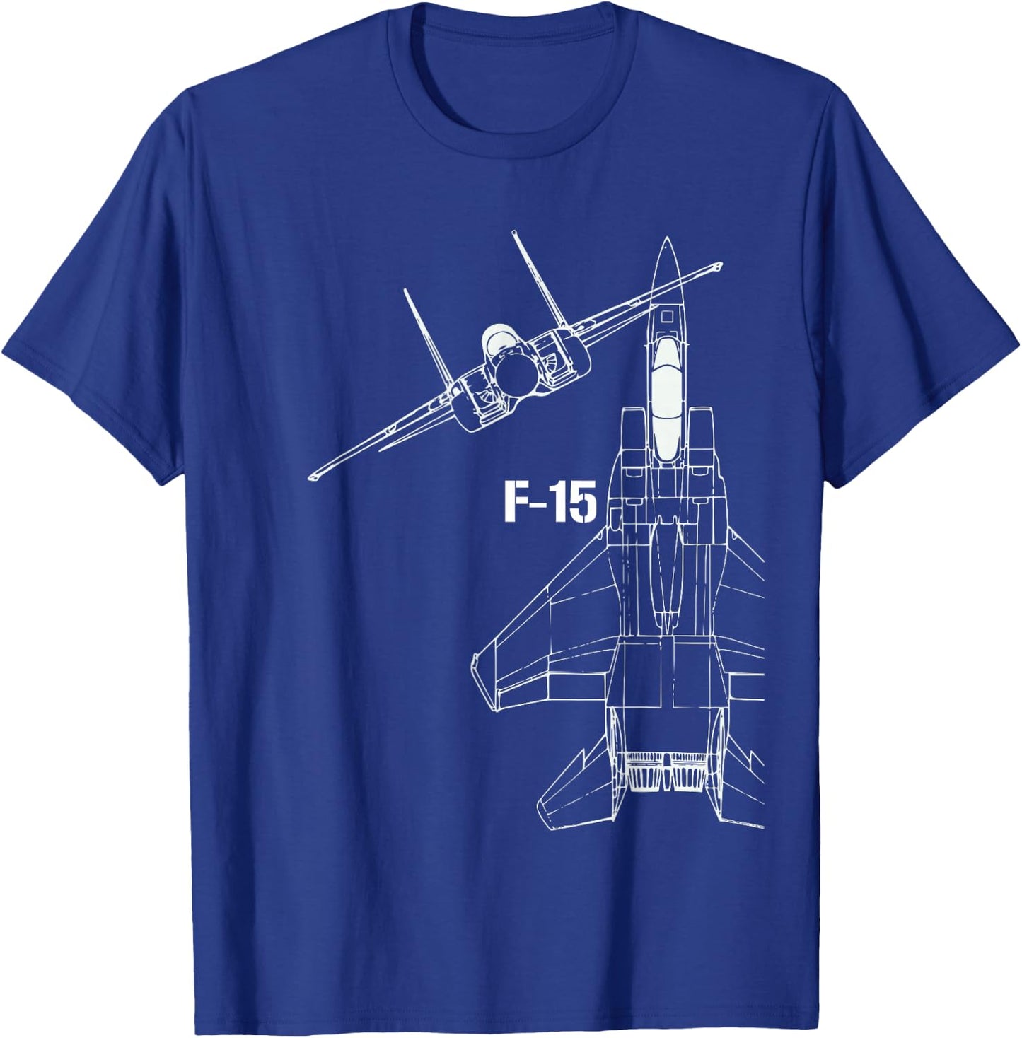 F-15 Eagle Jet Military Stealth Fighter Jet T-Shirt - T-Shirt | Royal