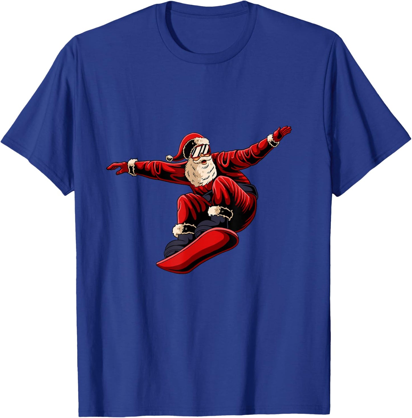 Santa Snowboarding Christmas Pajama Snowboard Sport X-Mas T-Shirt - T-Shirt | Royal