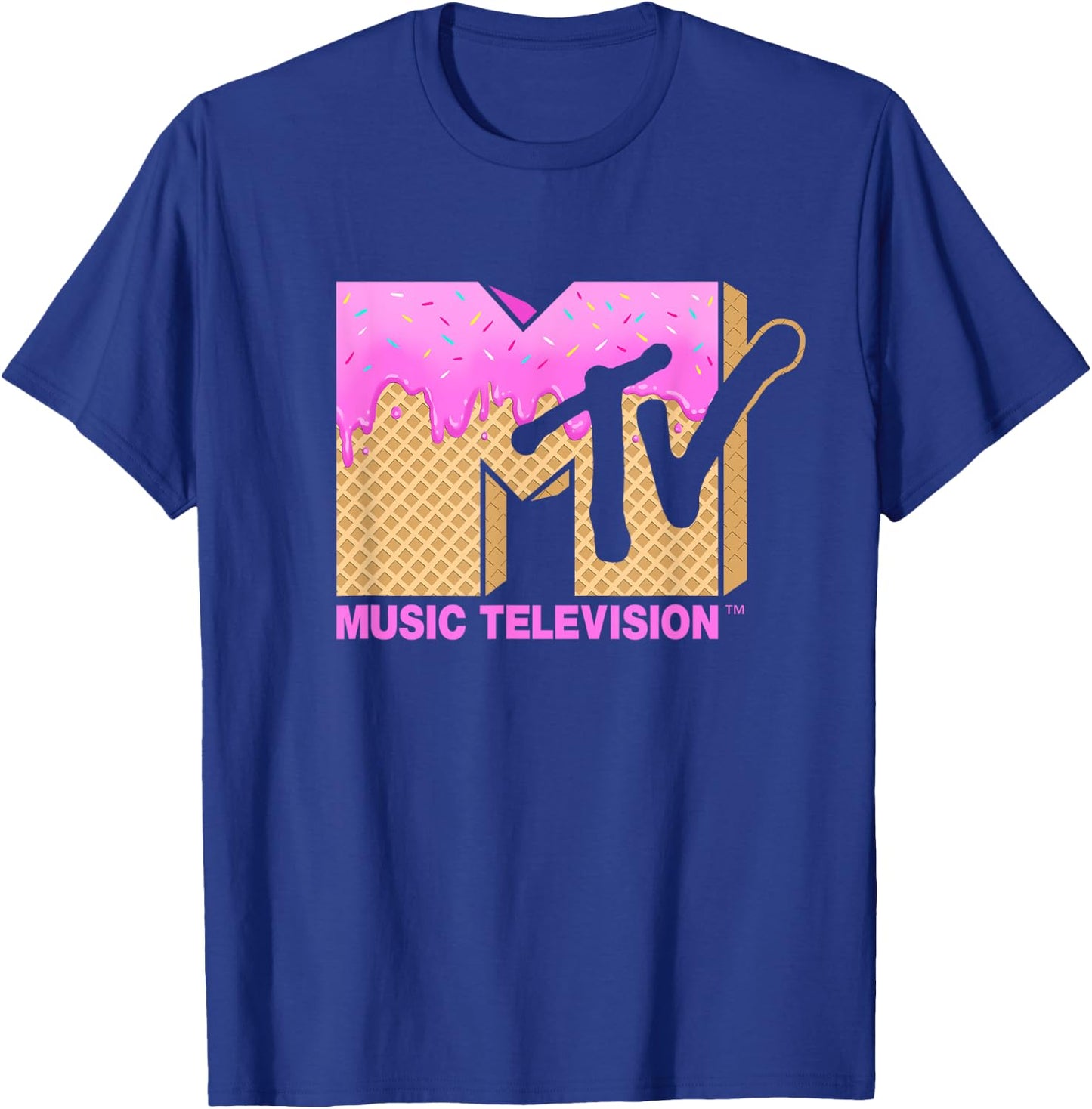 Mademark x MTV - Ice Cream MTV Logo Classic Music Television T-Shirt - T-Shirt | Royal