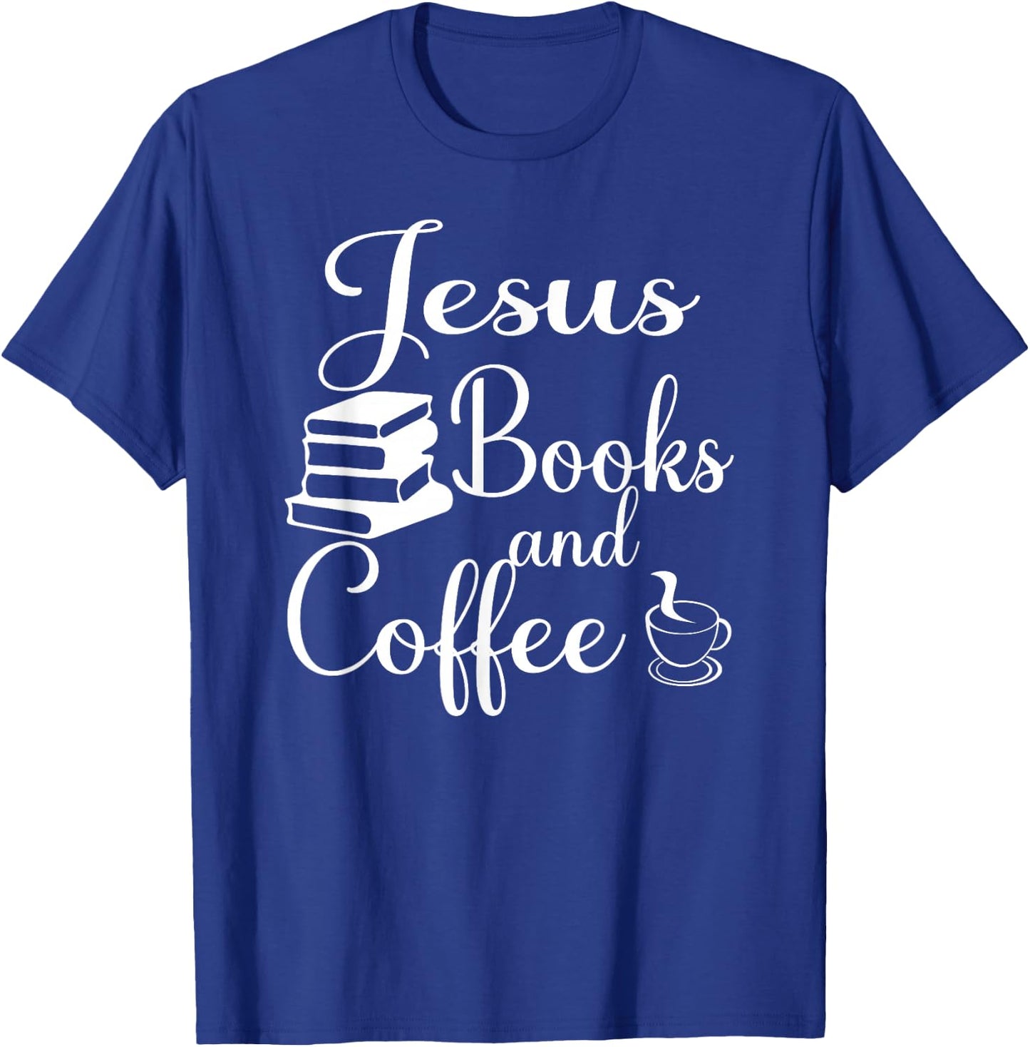 Jesus Coffee And Books Christian Women T-Shirt - T-Shirt | Royal