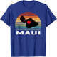 Vintage Retro Maui Hawaii Map With Heart Island T-Shirt - T-Shirt | Royal