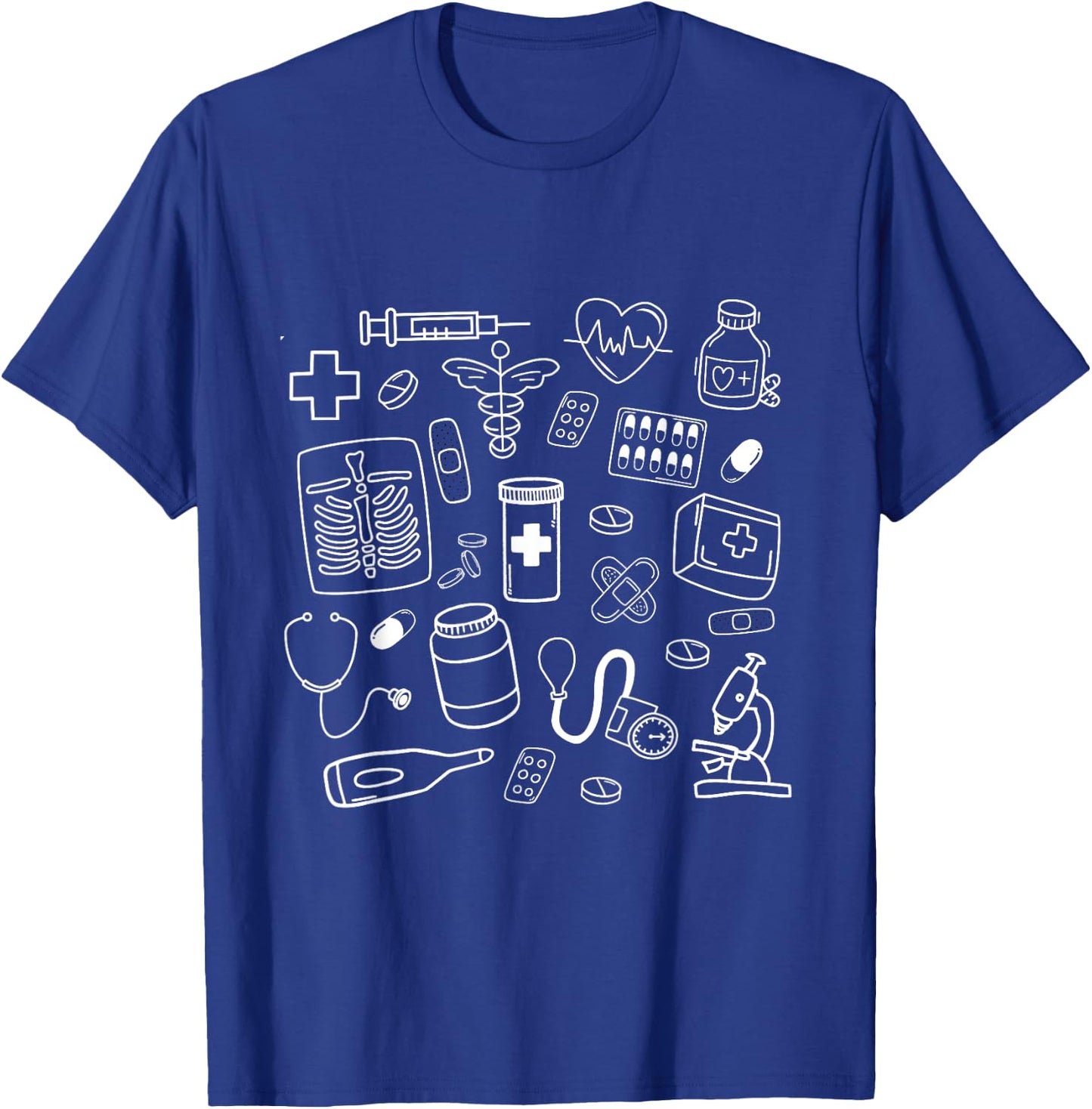 Medical Doodles Nurse Healthcare Profession Women T-Shirt - T-Shirt | Royal