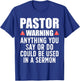 Best Pastor Appreciation Art Dad Christian Bible T-Shirt - T-Shirt | Royal