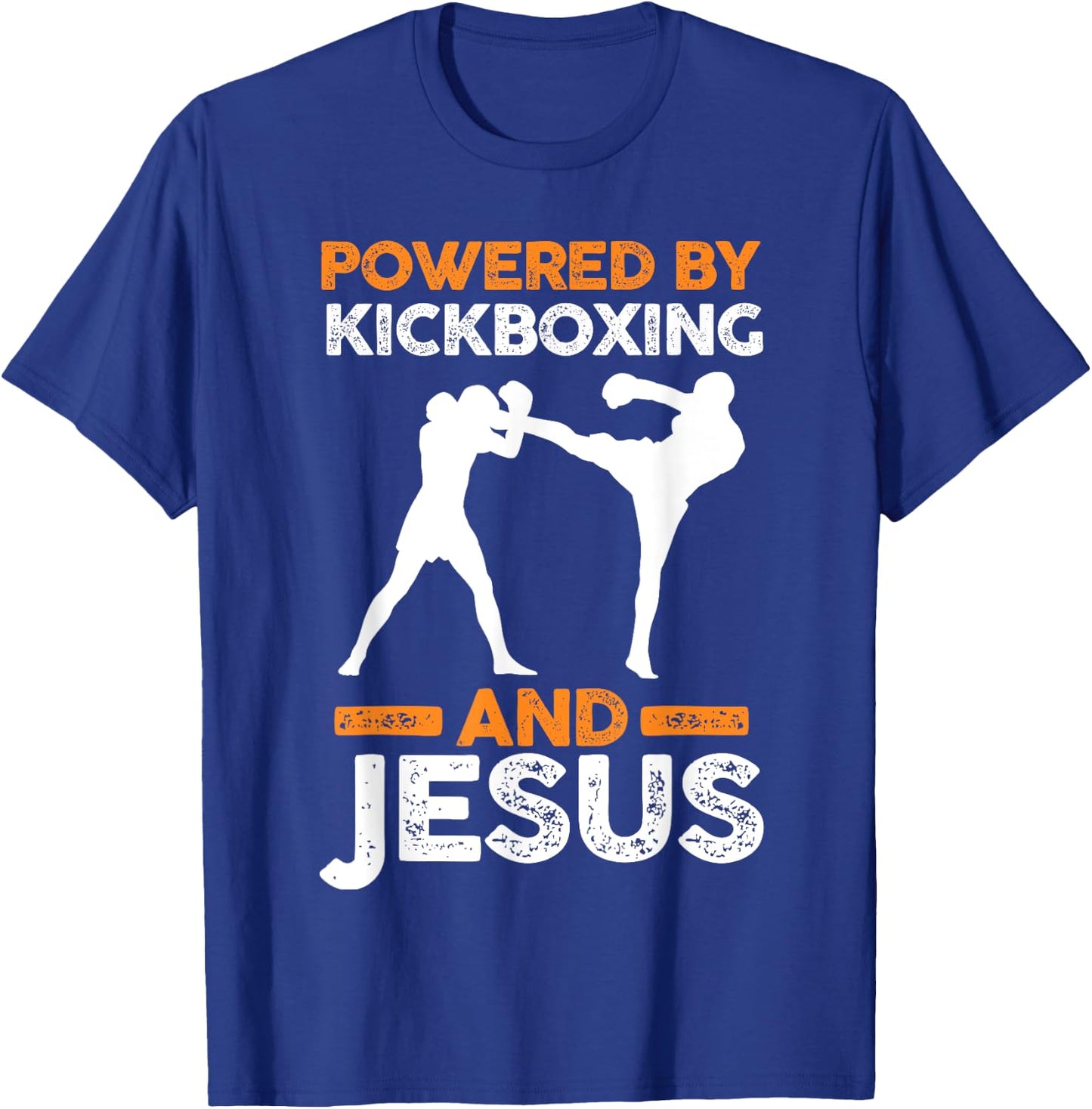Powered by Kickboxing and Jesus T-Shirt - T-Shirt | Royal