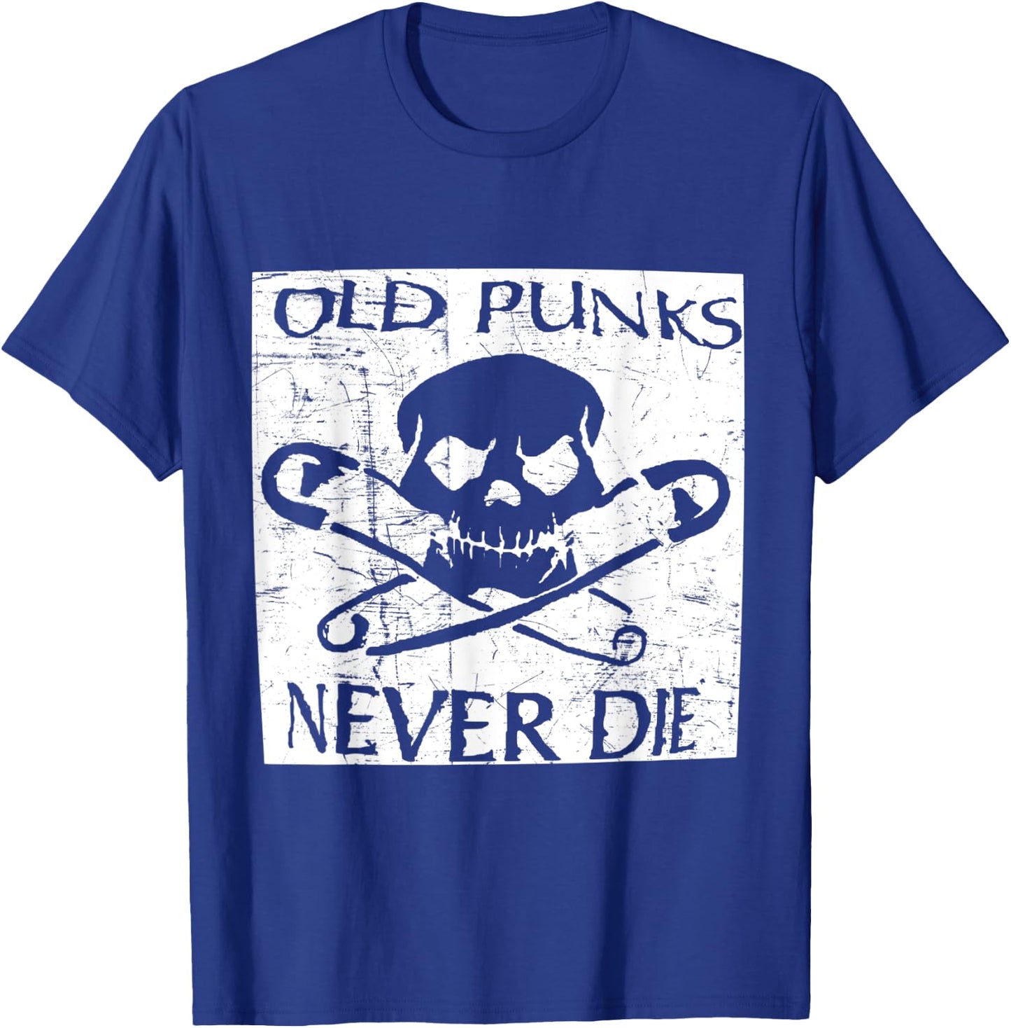 Punk Rock Fans Old Punks Never Die Vintage Distressed Music T-Shirt - T-Shirt | Royal