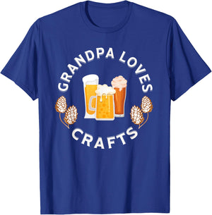 Grandpa Loves Craft Beer funny for fathers T-Shirt - T-Shirt | Royal