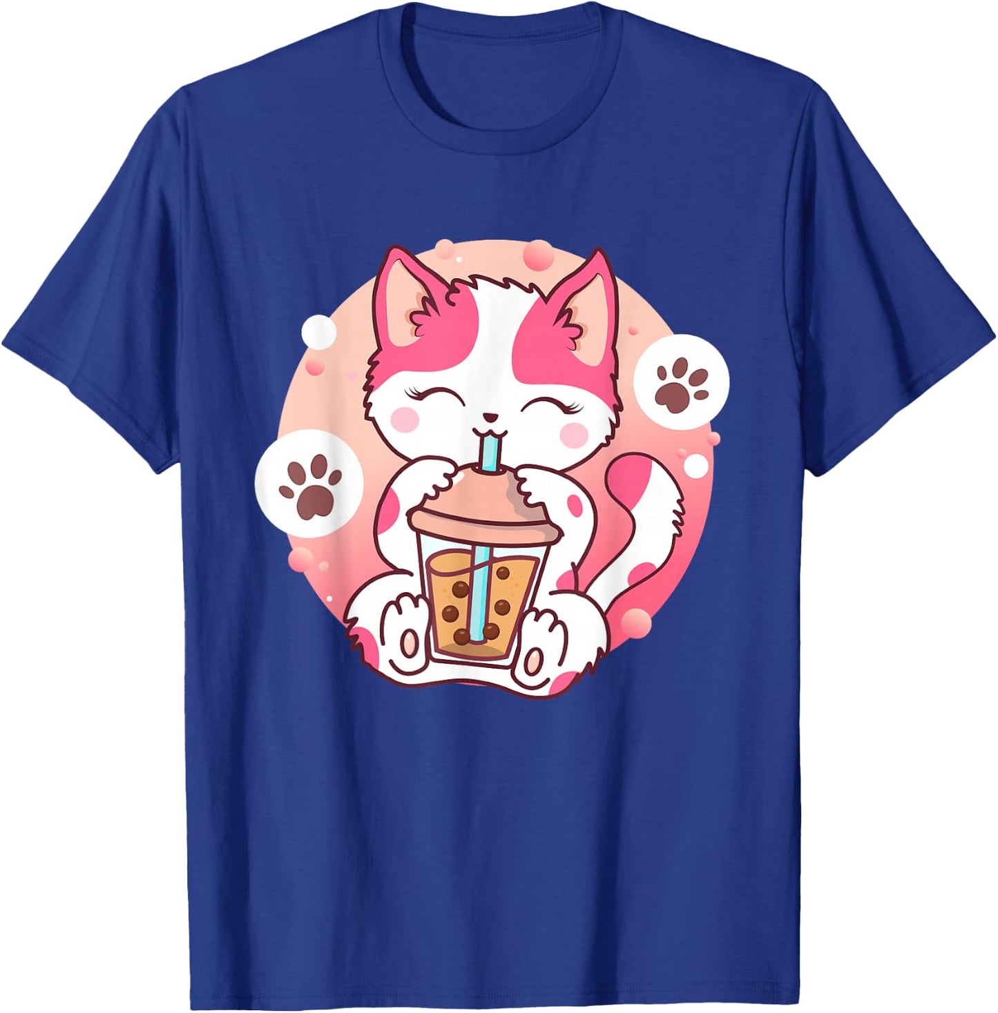 Cat Boba Tea Anime Kawaii Neko Bubble Tea Teen Girl Boba Cat T-Shirt - T-Shirt | Royal