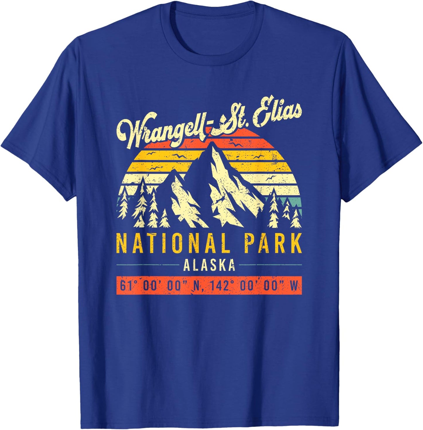 Wrangell St. Elias Vintage Retro Alaska National Park T-Shirt - T-Shirt | Royal