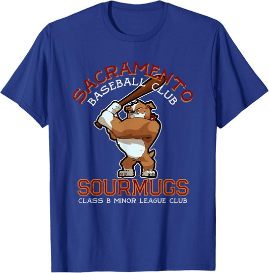 Sacramento Sourmugs Minor League Retro Baseball Team T-Shirt - T-Shirt | Royal
