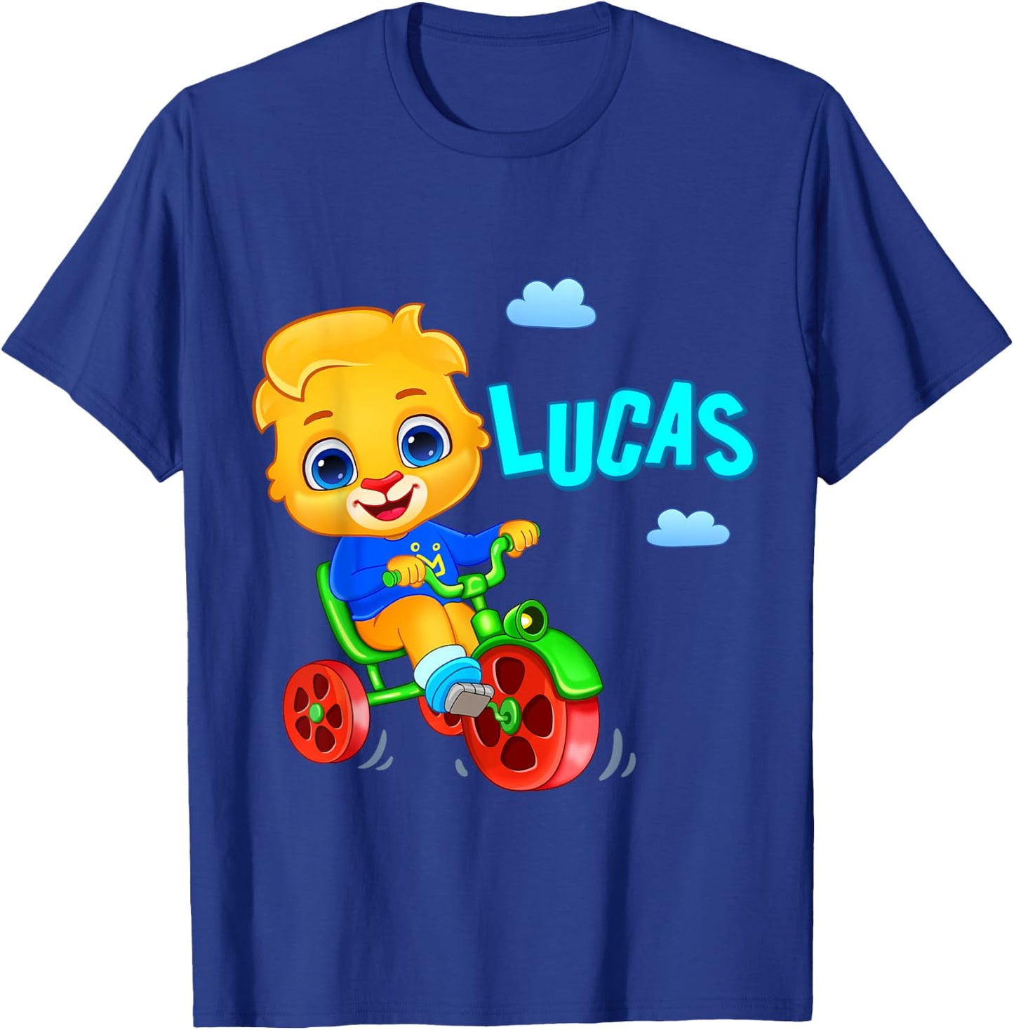 Lucas Loves Cycling | Lucas The Lion Official RV AppStudios Small T-Shirt - T-Shirt | Royal