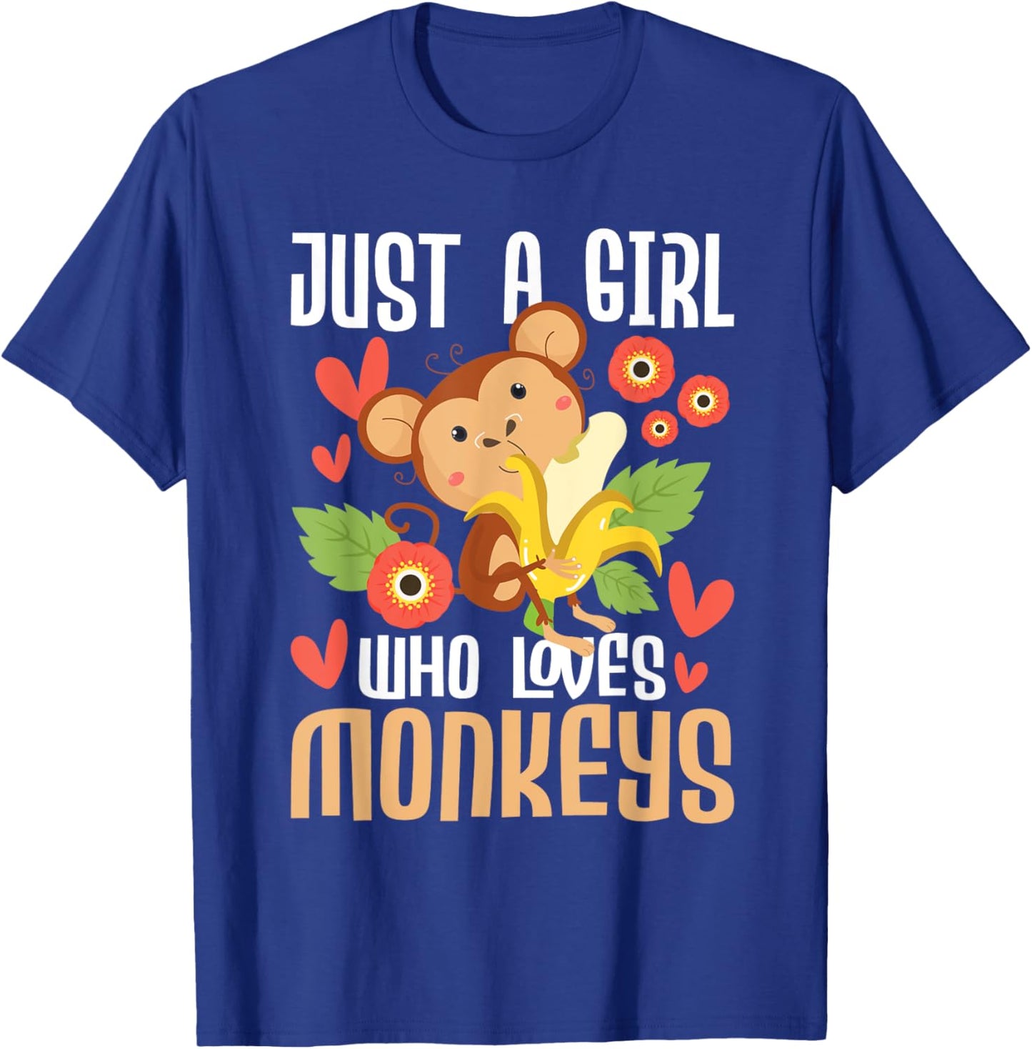 Just A Girl Who Loves Monkeys - Safari Monkey Primate Lover T-Shirt - T-Shirt | Royal