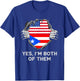 Half American Half Puerto Rican USA Puerto Rico Flag T-Shirt - T-Shirt | Royal