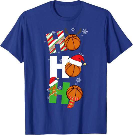 Funny Christmas Basketball Pajamas Player Matching Coach Men T-Shirt - T-Shirt | Royal