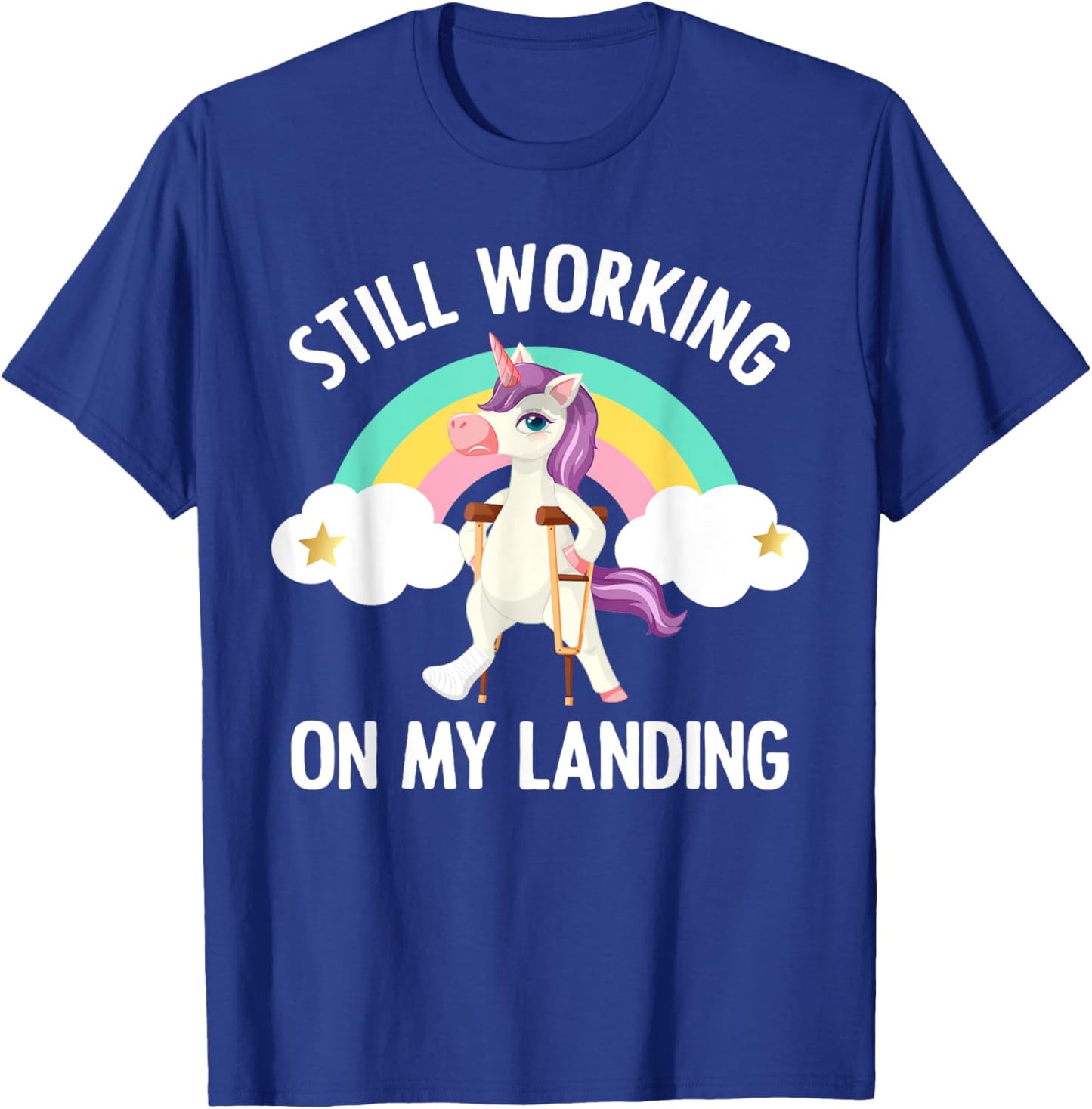 Funny Unicorn Broken Leg Art For Kids Toddlers Injured Foot T-Shirt - T-Shirt | Royal