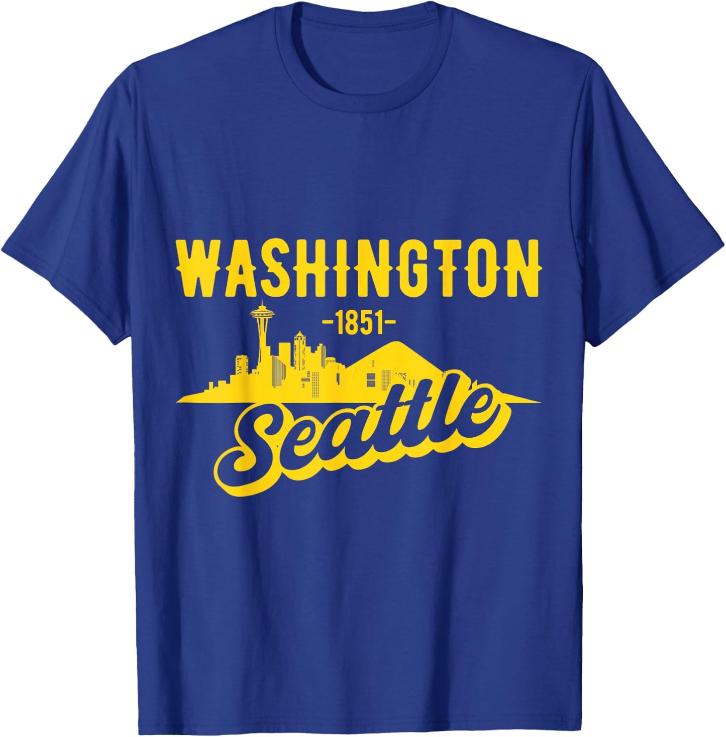 Seattle Washington Skyline T-Shirt - T-Shirt | Royal