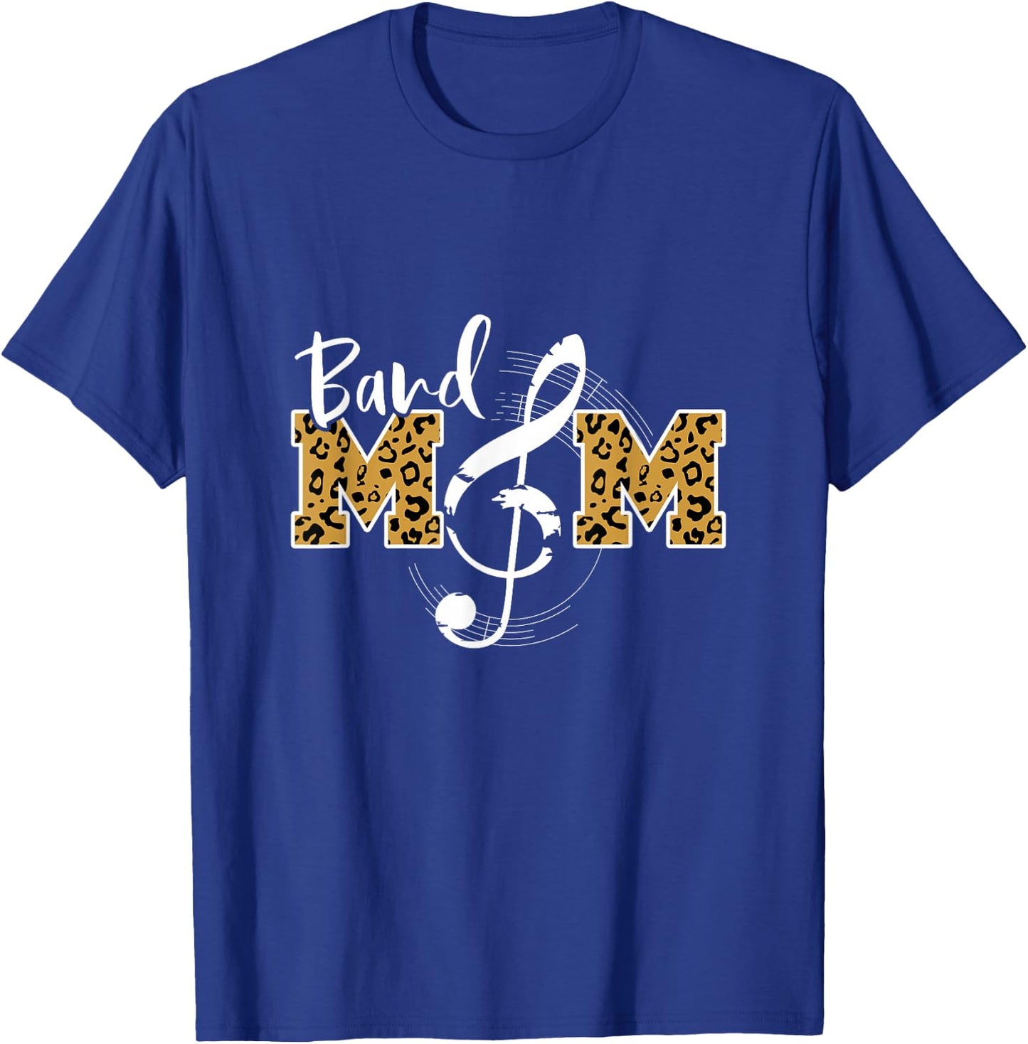Band Mom Leopard Print Musical Marching Band Mother's Day T-Shirt - T-Shirt | Royal