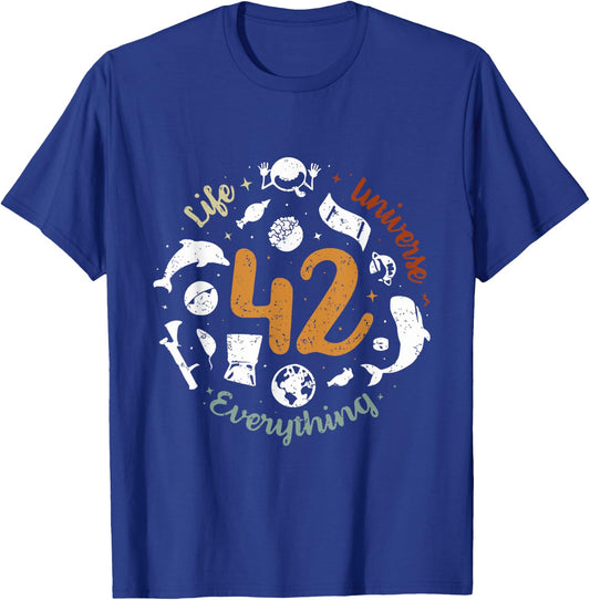 The 42 Answer to Life The Universe and Everything T-Shirt - T-Shirt | Royal