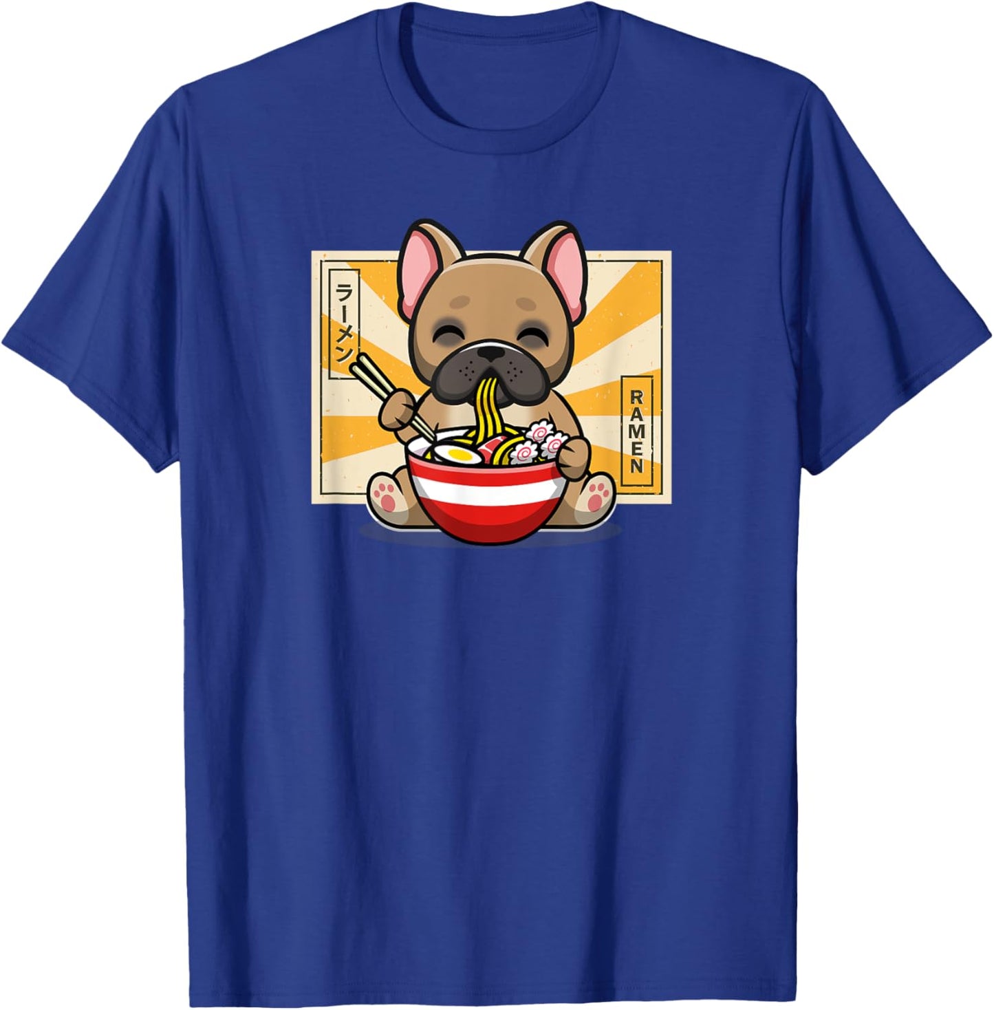Funny Cute Kawaii Kids Ramen Noodles Frenchie Lover T-Shirt - T-Shirt | Royal