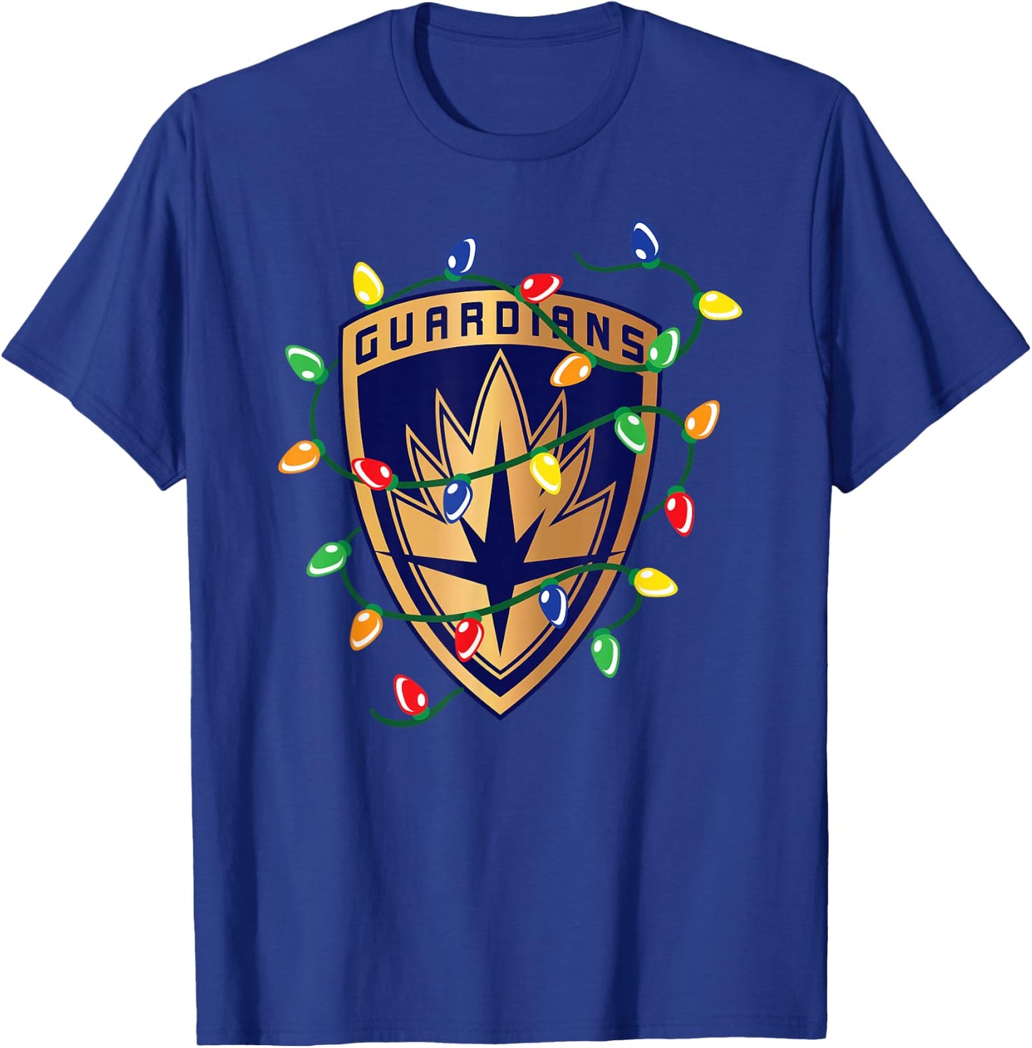 Marvel Guardians of The Galaxy Logo Holiday Christmas Lights T-Shirt - T-Shirt | Royal