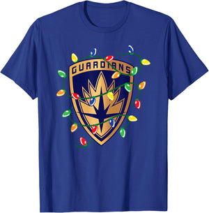 Marvel Guardians of The Galaxy Logo Holiday Christmas Lights T-Shirt - T-Shirt | Royal