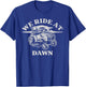 We Ride At Dawn Funny Farmer Lawn Mower T-Shirt - T-Shirt | Royal