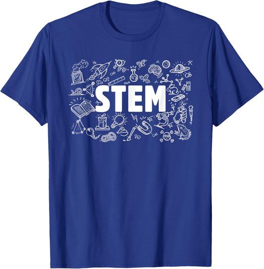 STEM Science Technology Engineering Math Teacher Student T-Shirt - T-Shirt | Royal