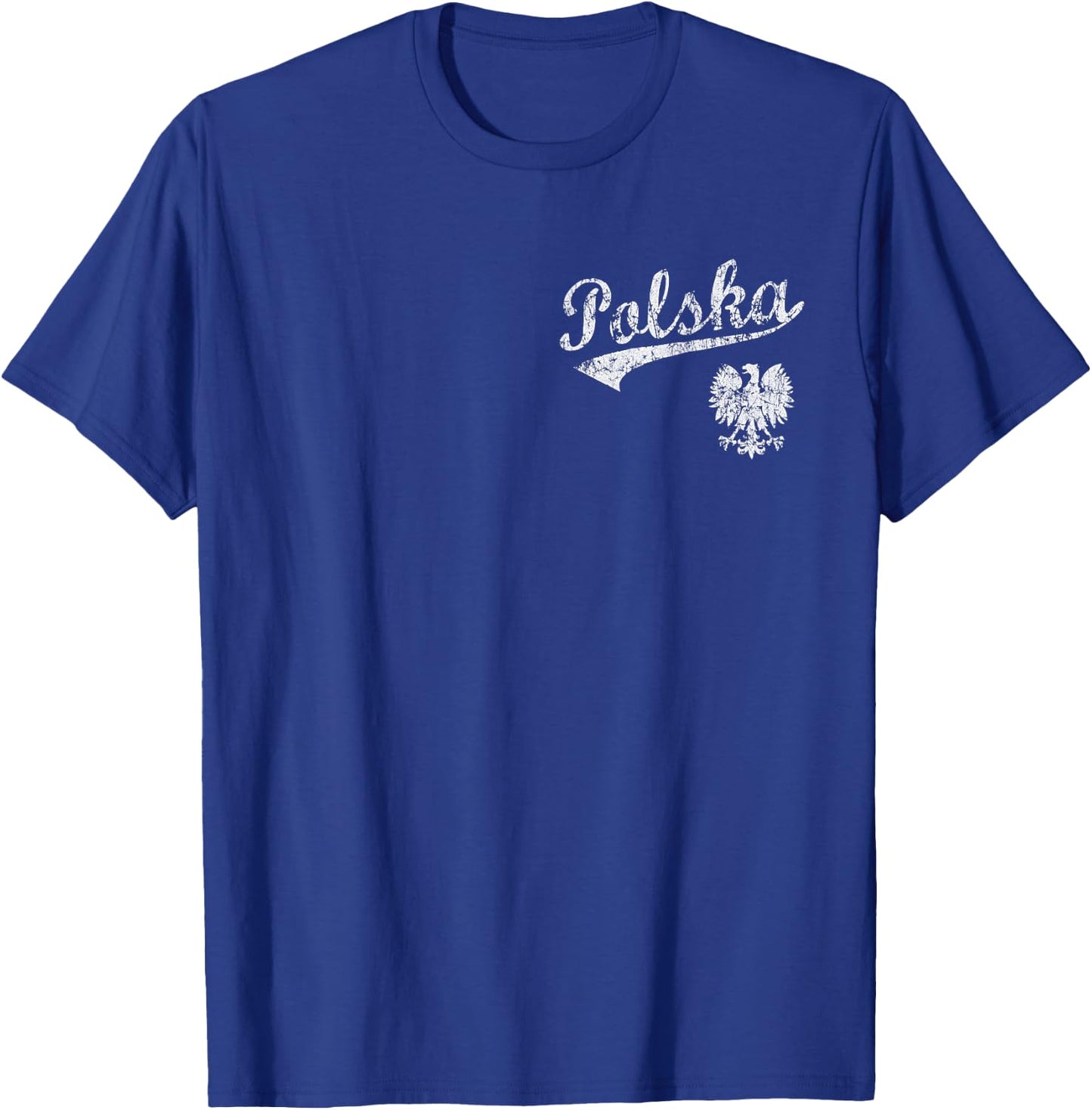 Polska Eagle Poland Polish Family Vintage Distressed Fade T-Shirt - T-Shirt | Royal