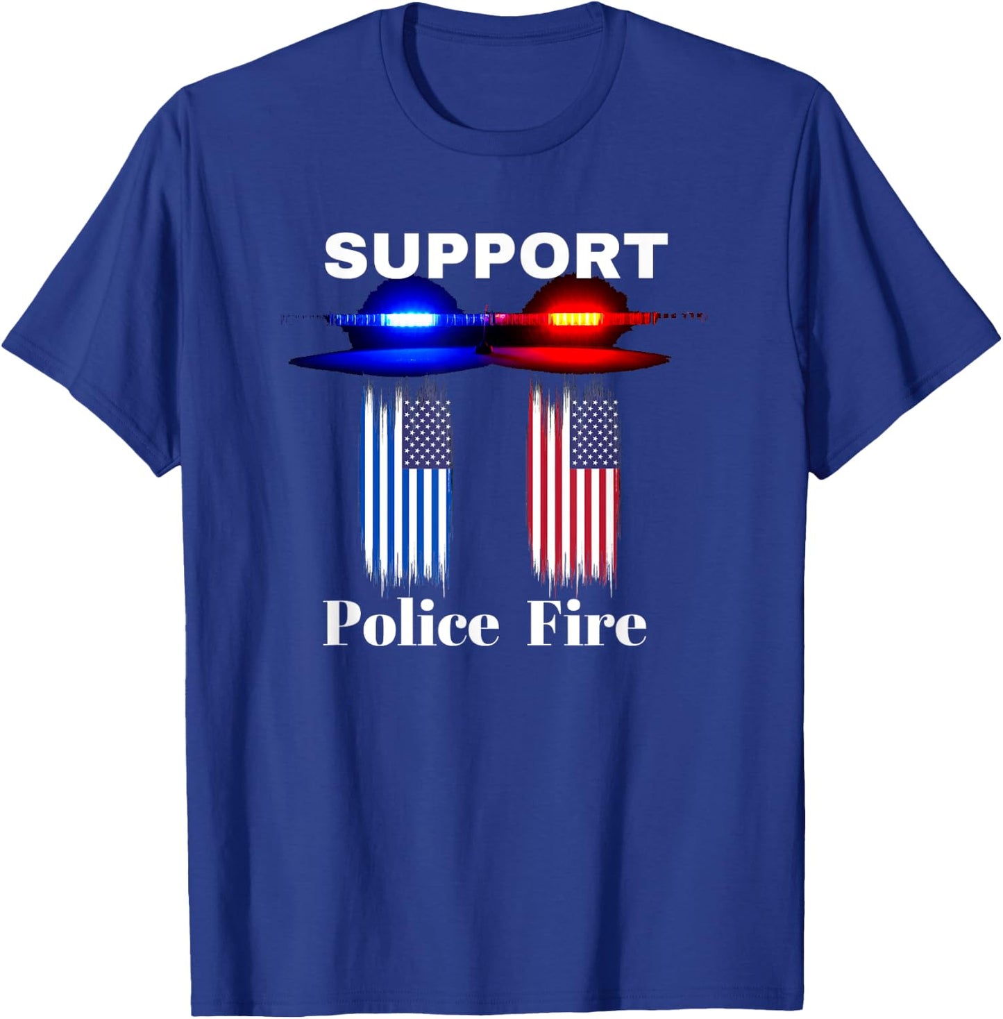 Support Our Police & Fire Departments - 1st responders T-Shirt - T-Shirt | Royal