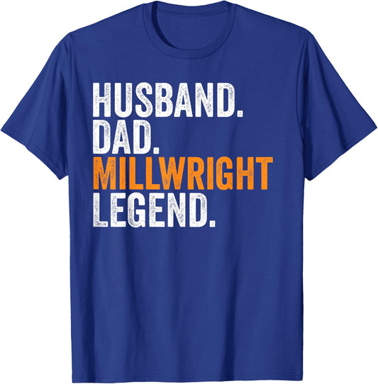 Husband Dad Millwright Legend Funny Occupation Office T-Shirt - T-Shirt | Royal
