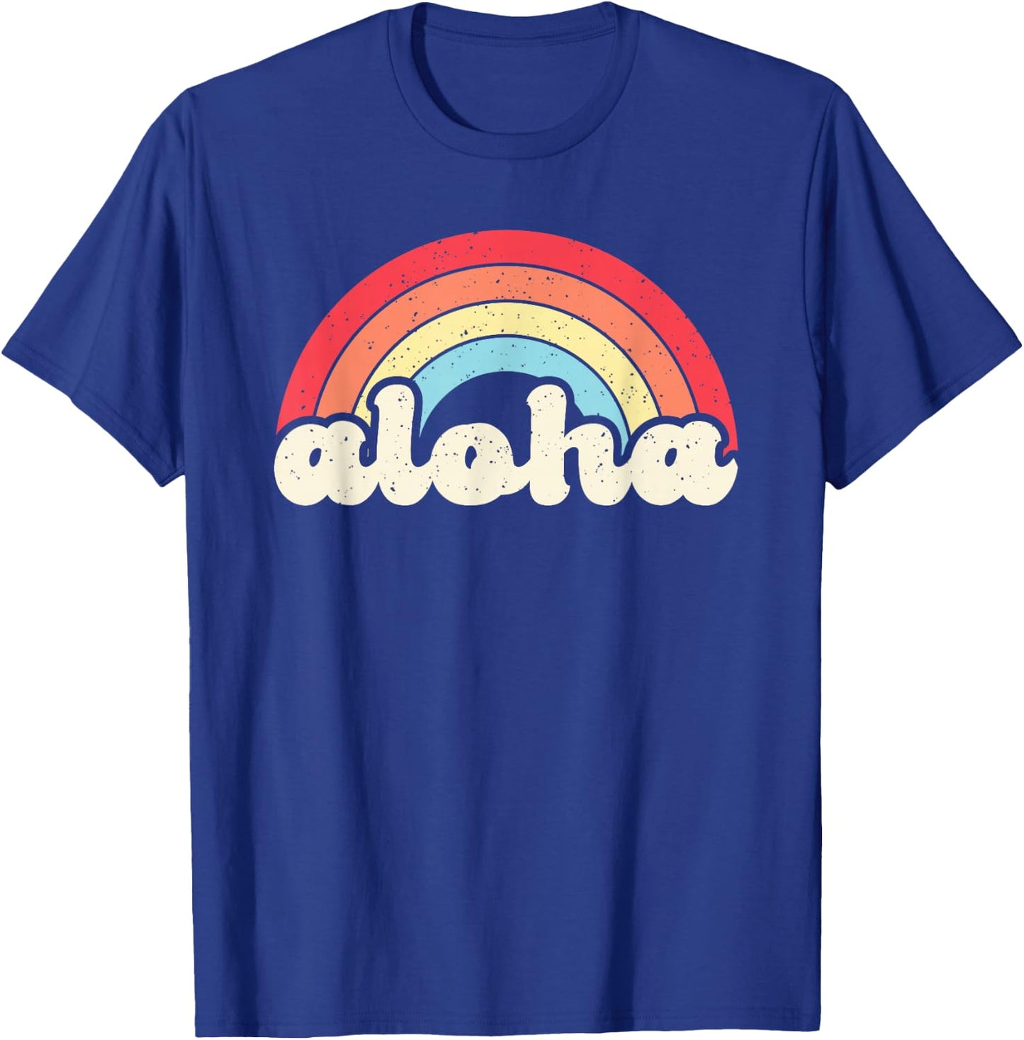 Retro Vintage Aloha Rainbow Hawaii Hawaiian Island Tropical T-Shirt - T-Shirt | Royal