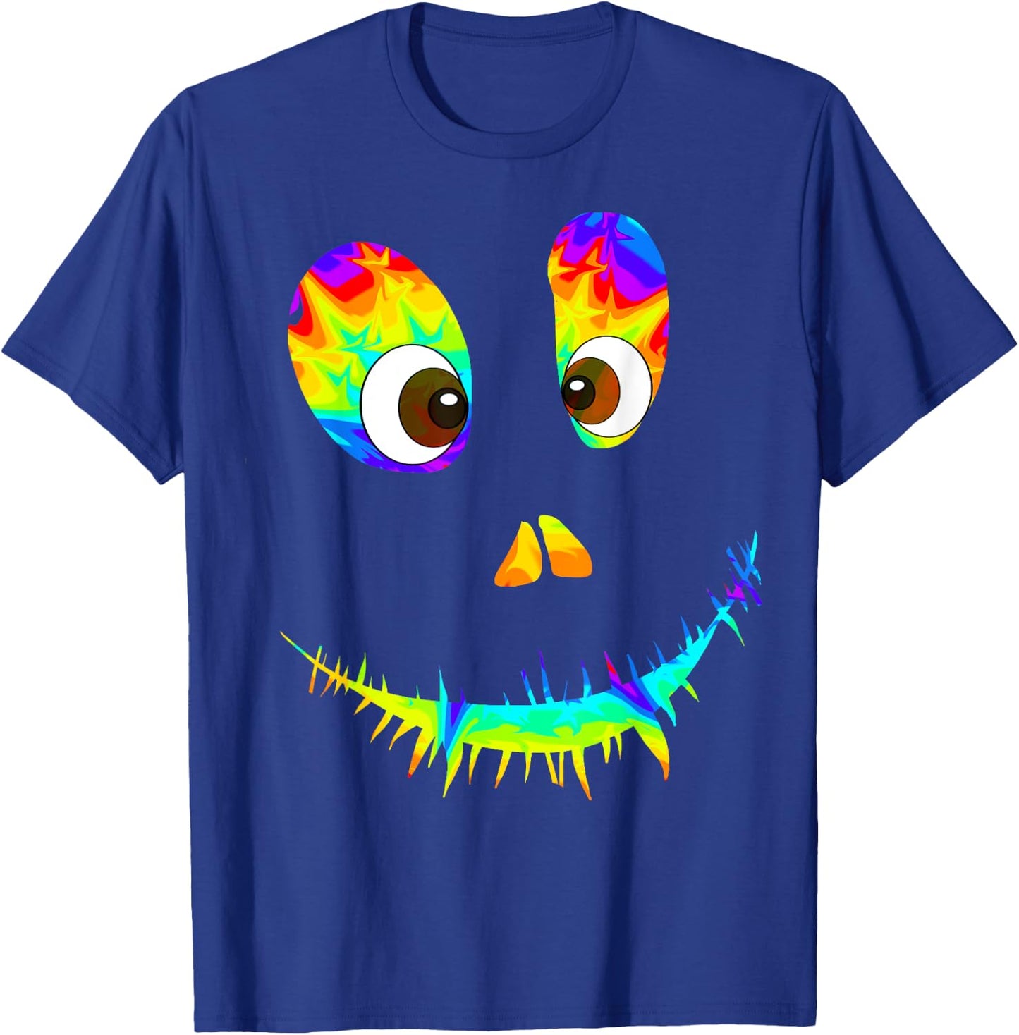 Funny Rainbow Monster Face Tie Dye Halloween Costume T-Shirt - T-Shirt | Royal