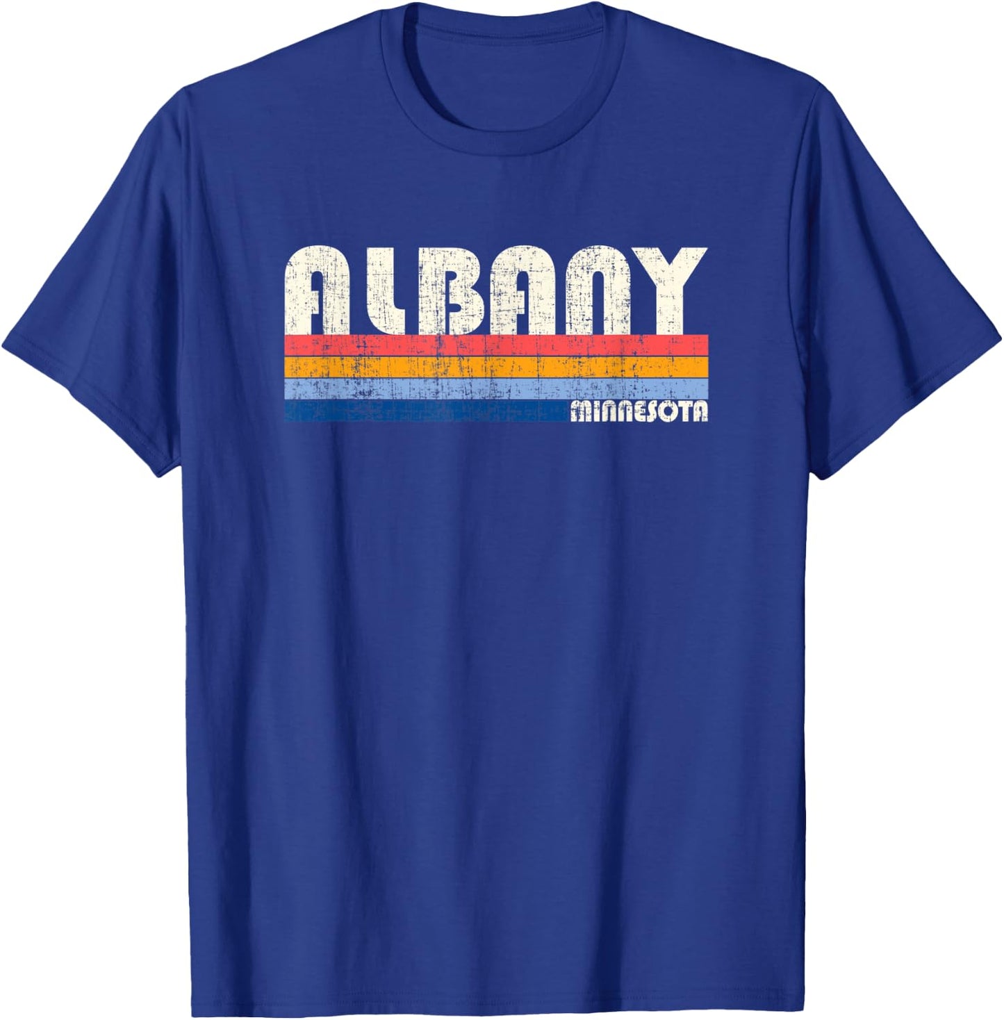 Vintage Retro 70s 80s Style Hometown of Albany, MN T-Shirt - T-Shirt | Royal