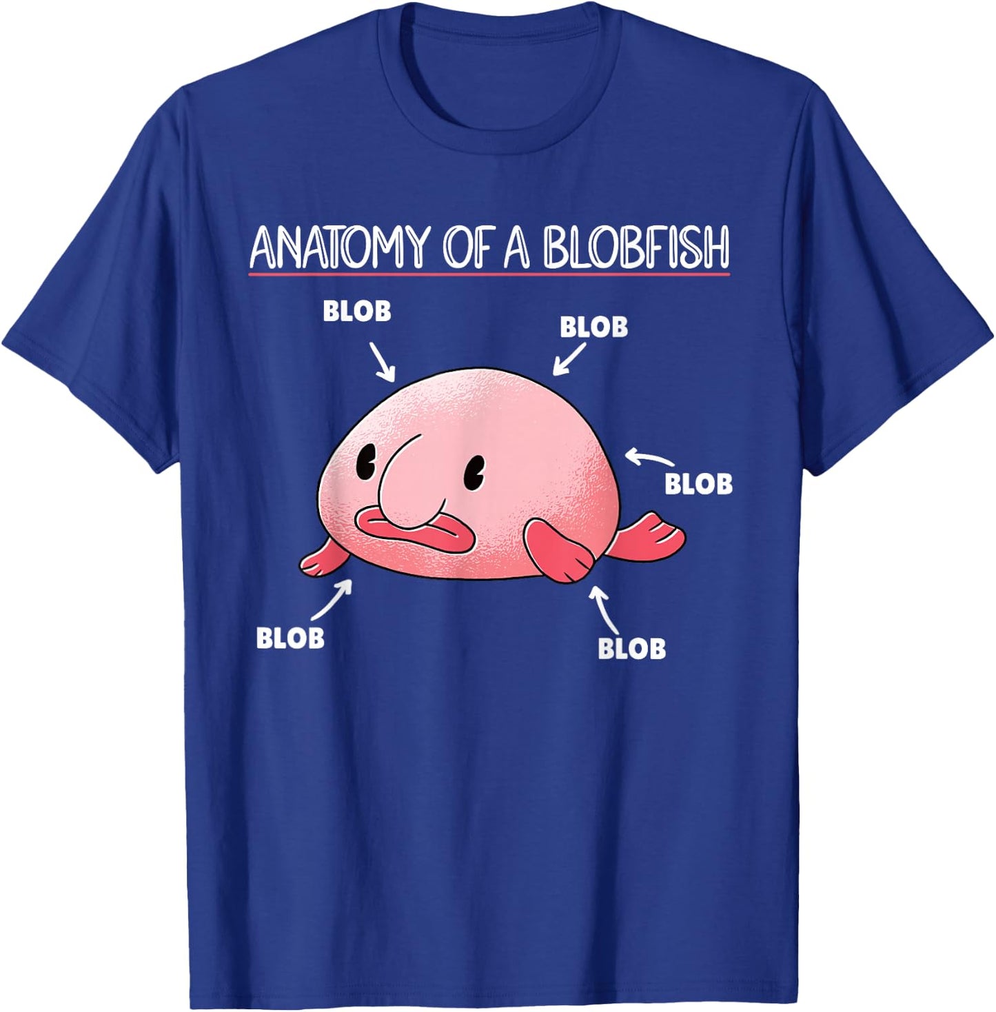 Funny Blobfish Statement Anatomy of Blobfish T-Shirt - T-Shirt | Royal