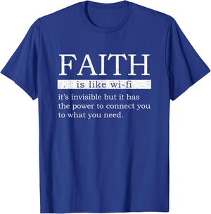 Faith Is Like Wifi Funny Definition Christian Jesus Bible T-Shirt - T-Shirt | Royal
