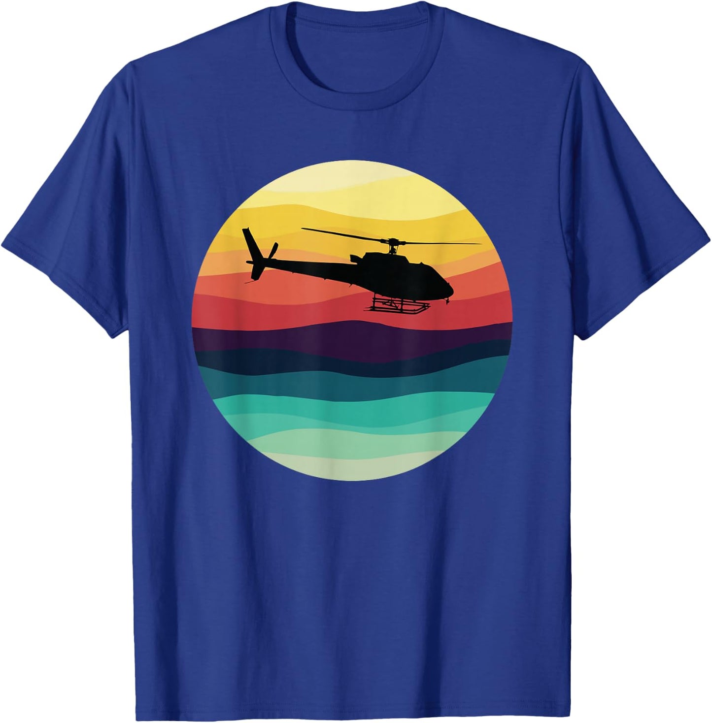 AS350 Helicopter Vintage Retro H125 Helicopter T-Shirt - T-Shirt | Royal